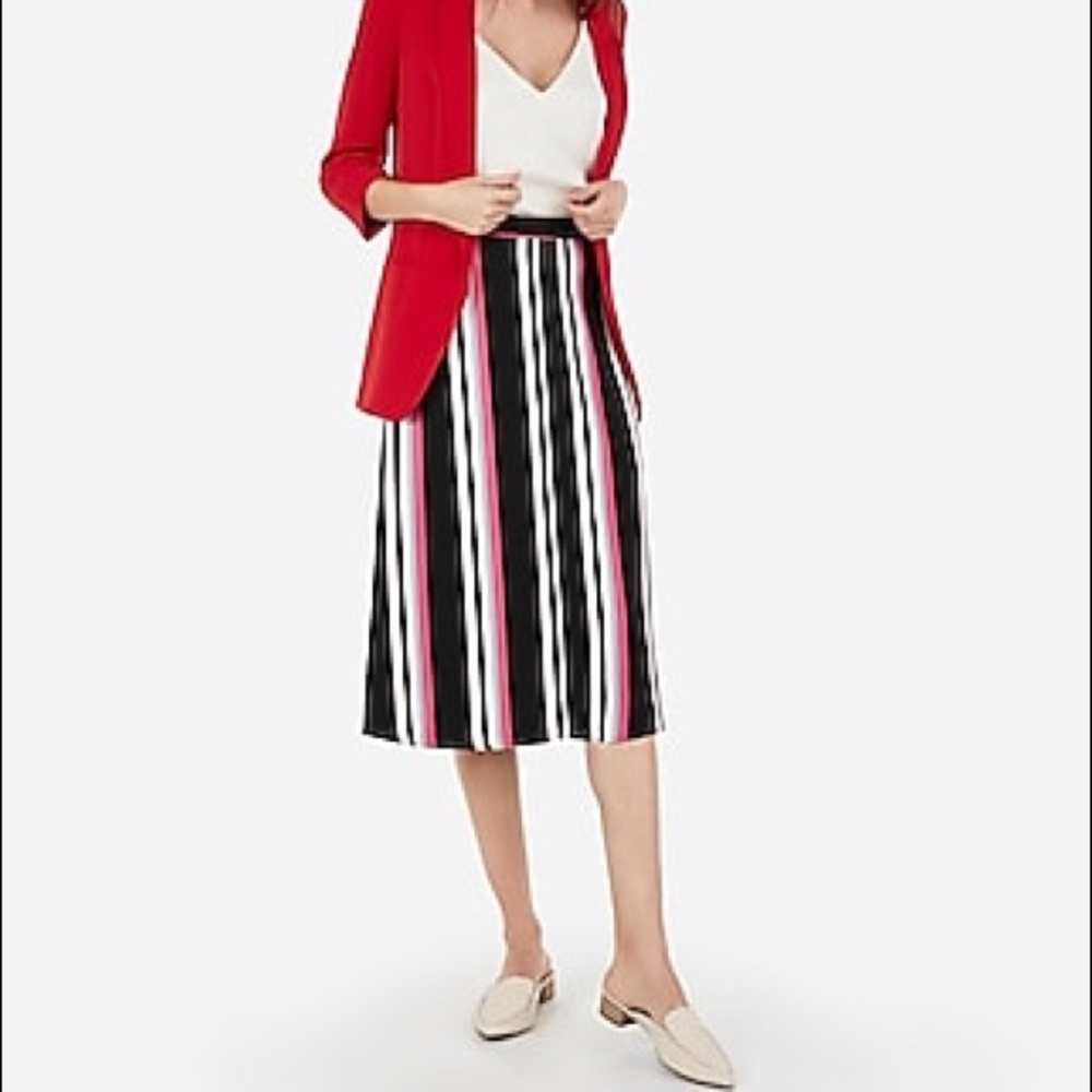 Express High Waisted Split Front Midi Skirt - NWT